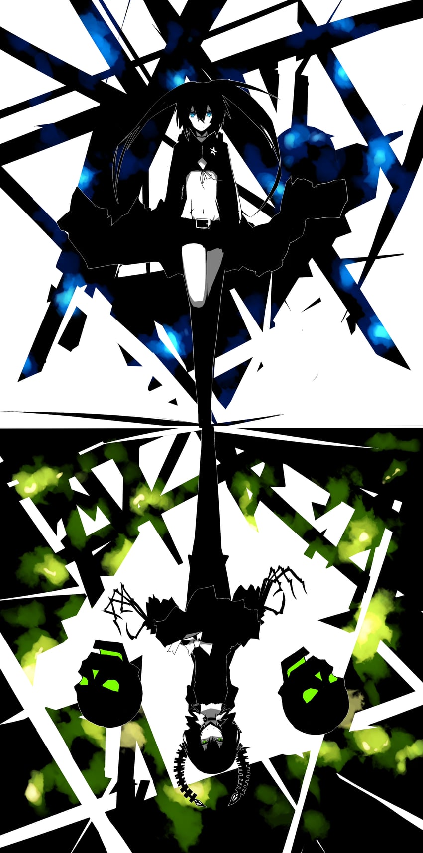 black rock shooter and dead master (black rock shooter) drawn by tan_(carbon)