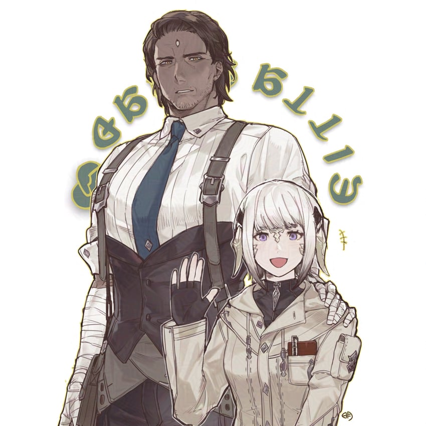gaius van baelsar and allie aan baelsar (final fantasy and 1 more) drawn by vrainal