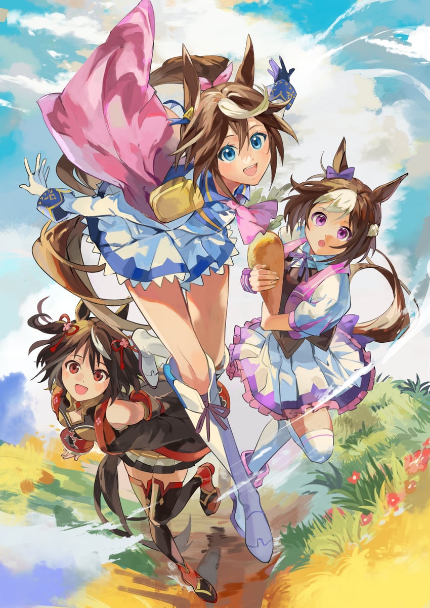 tokai teio, kitasan black, and special week (umamusume) drawn by ichi_(two_too_22)