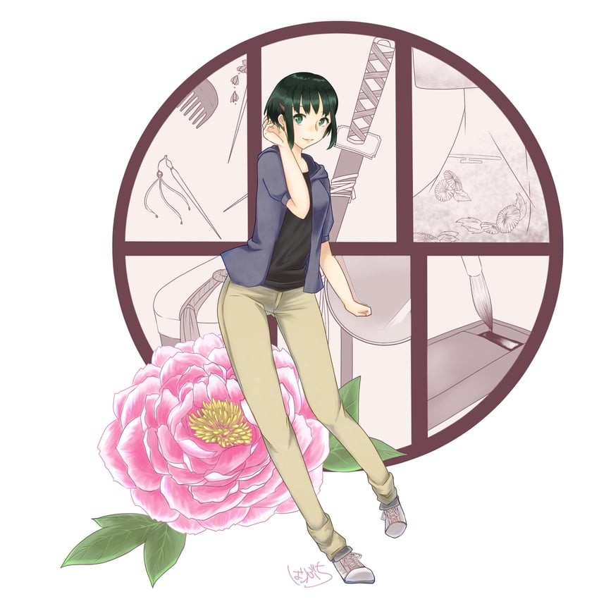 nakatsuki botan (mononogatari) drawn by haribuchi | Danbooru