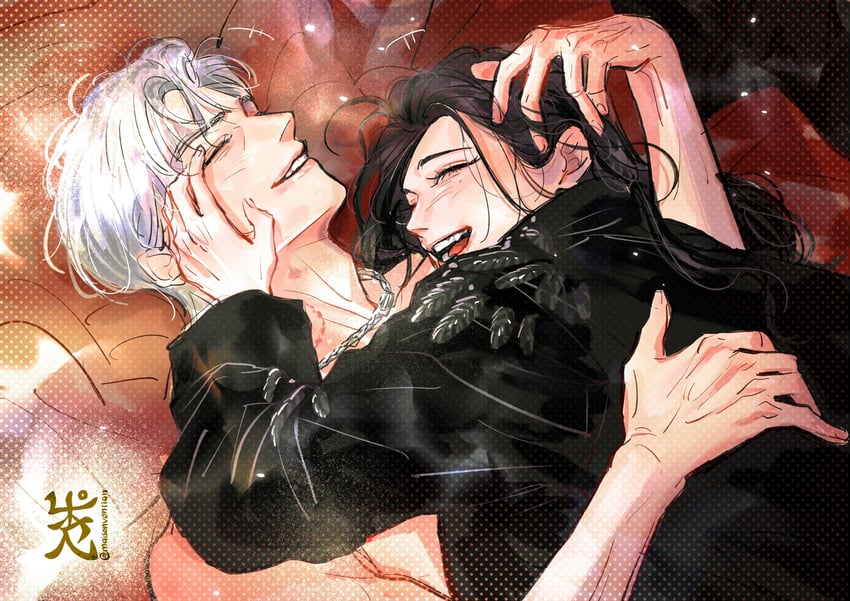 protagonist and sylus (love and deepspace) drawn by maisonvonlian