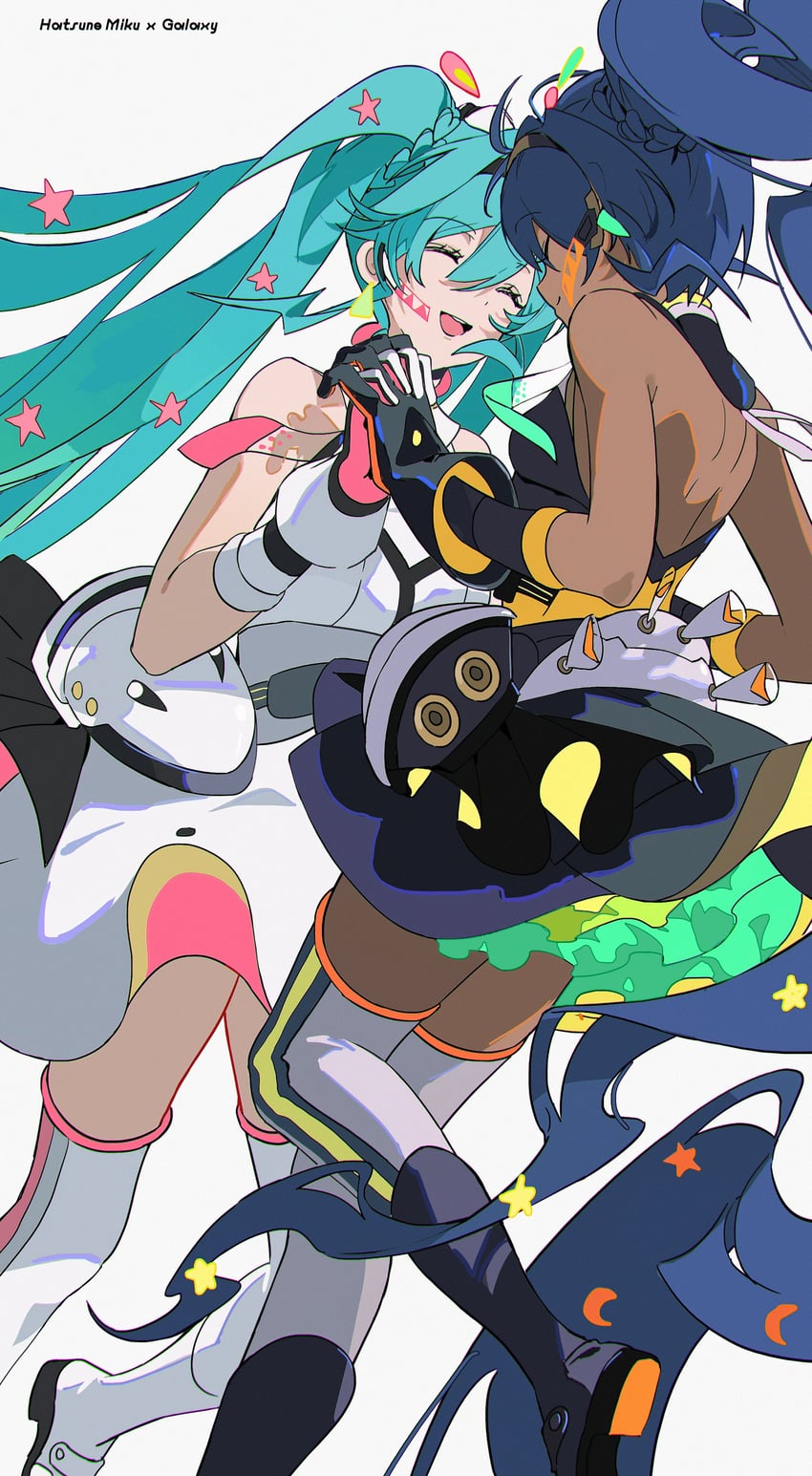 hatsune miku (vocaloid and 1 more) drawn by z3zz4