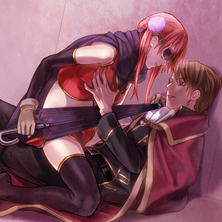 kagura and okita sougo (gintama) drawn by bikkuridawa