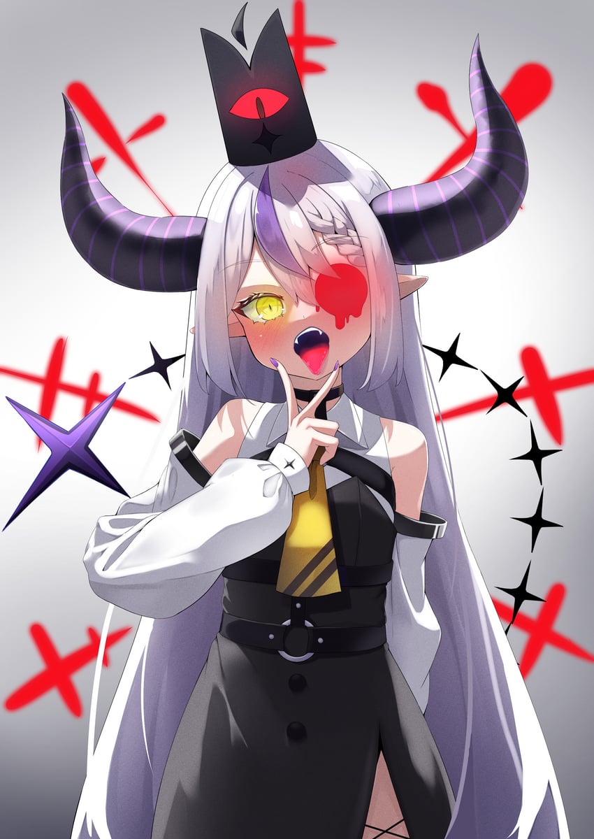 la+ darknesss and red crown (hololive and 1 more) drawn by kamaboko_(kmm15a)