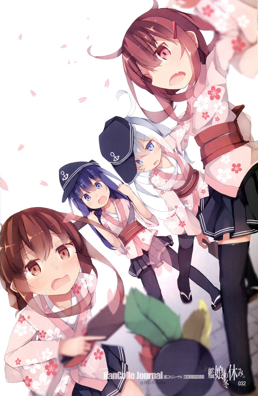 hibiki, inazuma, ikazuchi, and akatsuki (kantai collection) drawn by yadokari_(migihashi)