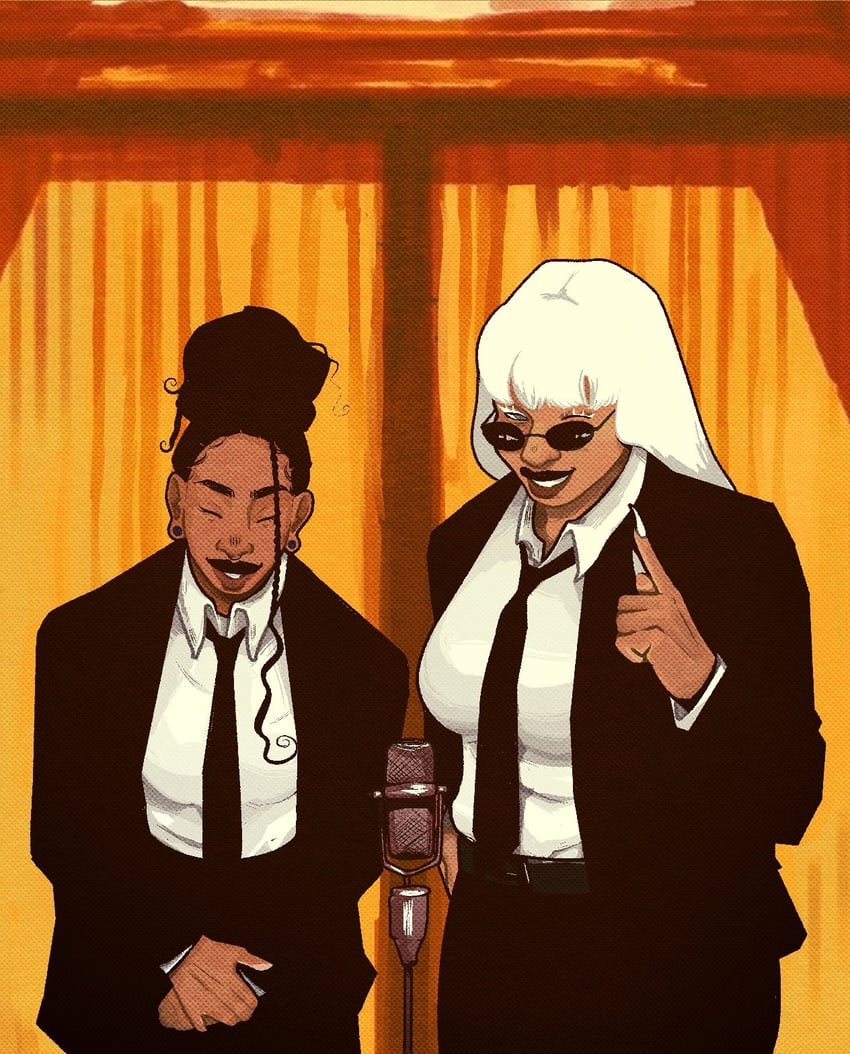 megan thee stallion and duskgumi (jujutsu kaisen and 1 more) drawn by nicox2n