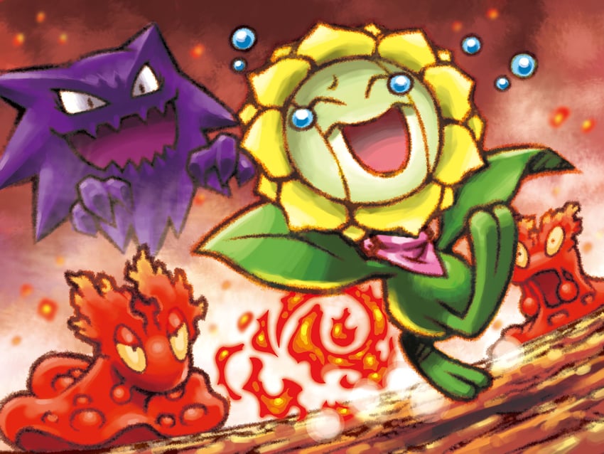 haunter, sunflora, and slugma (pokemon and 2 more)