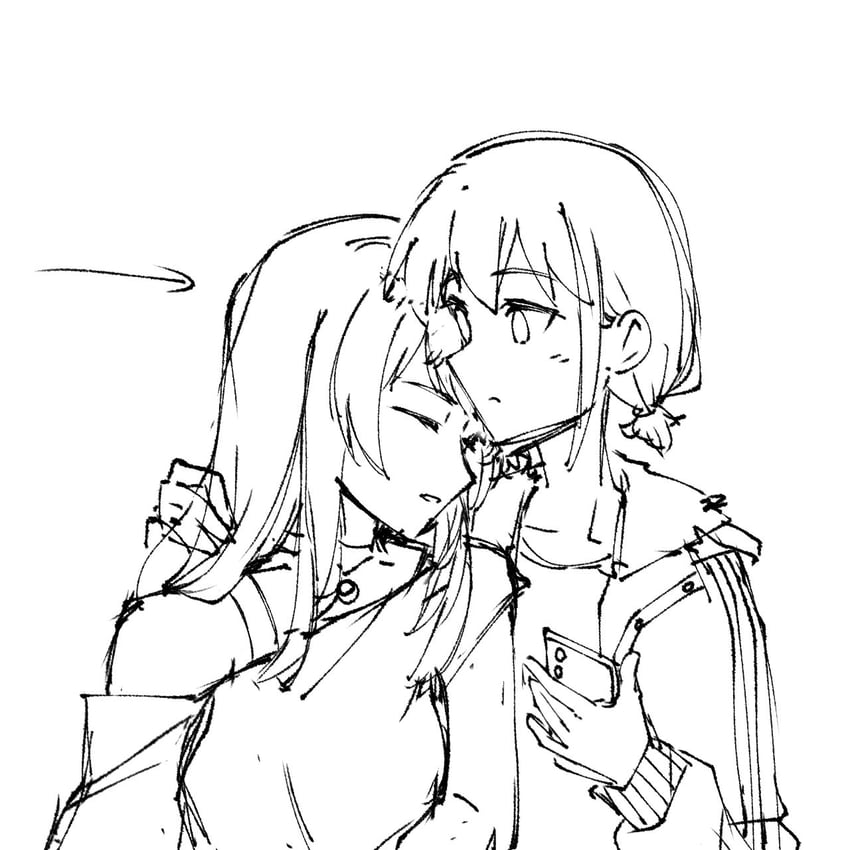 iseri nina and kawaragi momoka (girls band cry) drawn by tobitaineko