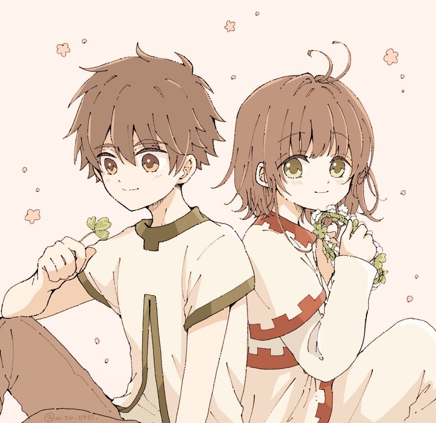 kinomoto sakura and li syaoran (cardcaptor sakura) drawn by mizu_0401