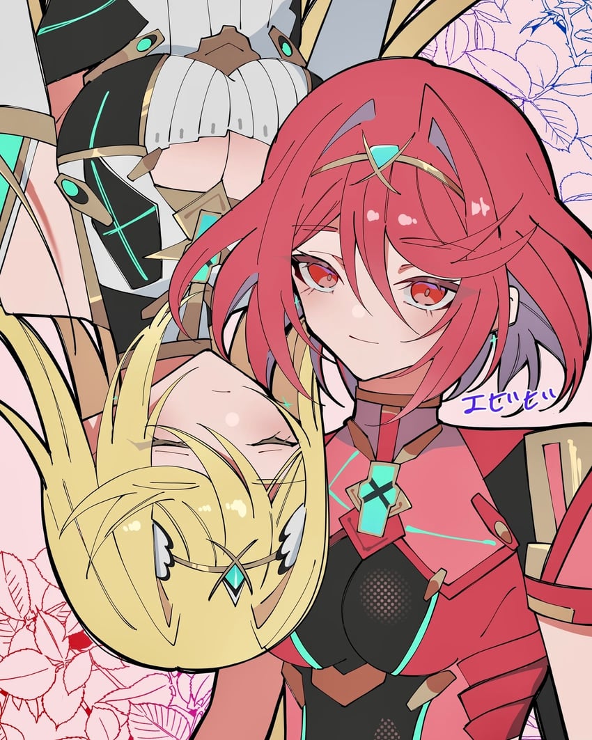 pyra and mythra (xenoblade chronicles and 1 more) drawn by evi_fly0527