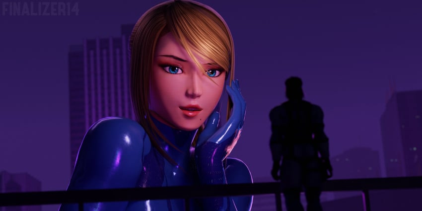 samus aran and solid snake (super smash bros. and 5 more) drawn by nautilic