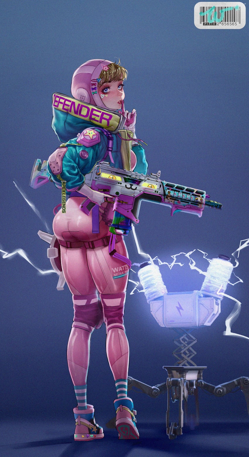 wattson and kawaii voltage wattson (apex legends) drawn by vocky