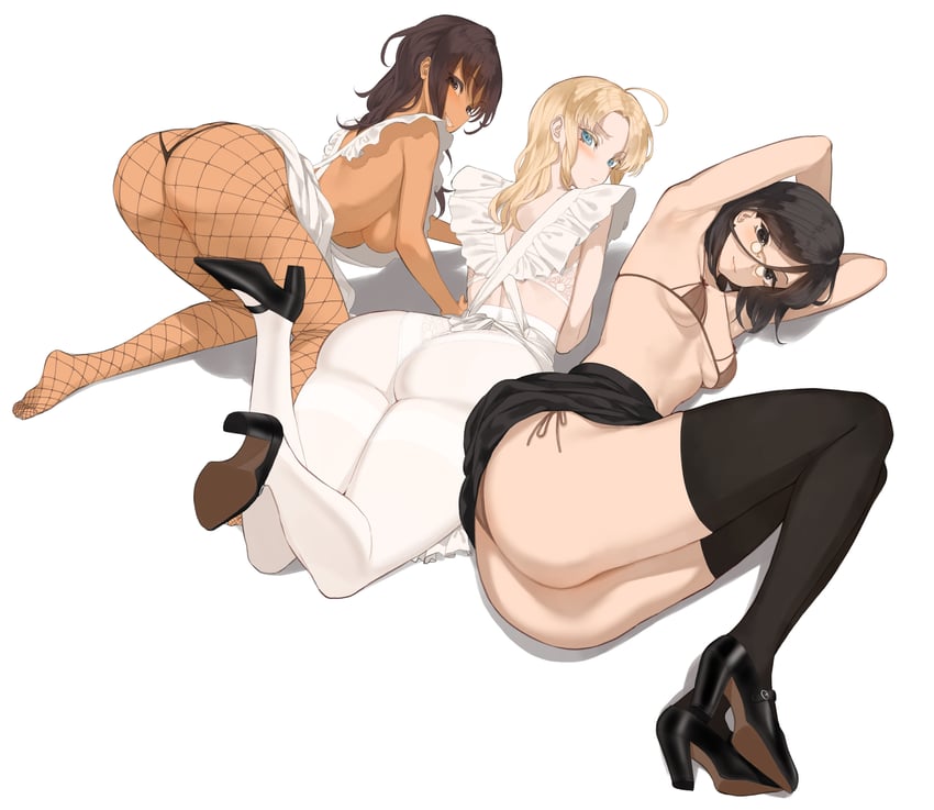 tiana, nora, and matilda (original) drawn by throtem