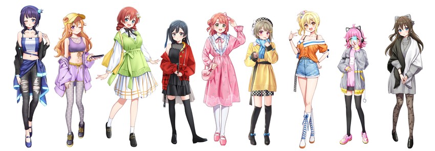 yuki setsuna, uehara ayumu, osaka shizuku, tennoji rina, nakasu kasumi, and 4 more (love live! and 1 more) drawn by deadnooodles