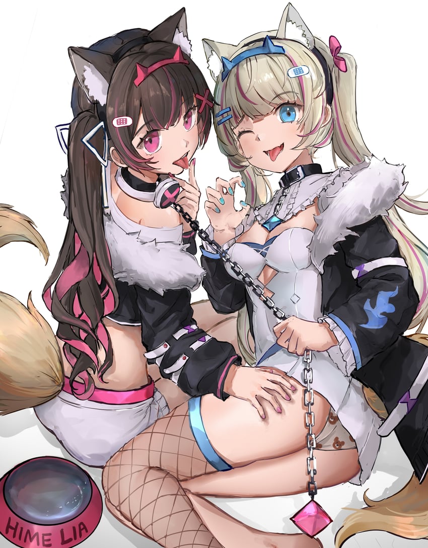 fuwawa abyssgard, mococo abyssgard, rinkou ashelia, and himemiya rie (hololive and 2 more) drawn by cawfy