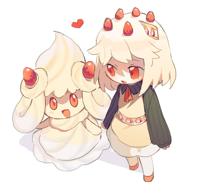 alcremie and shimofuri-tan (pokemon and 1 more) drawn by hrdrifter