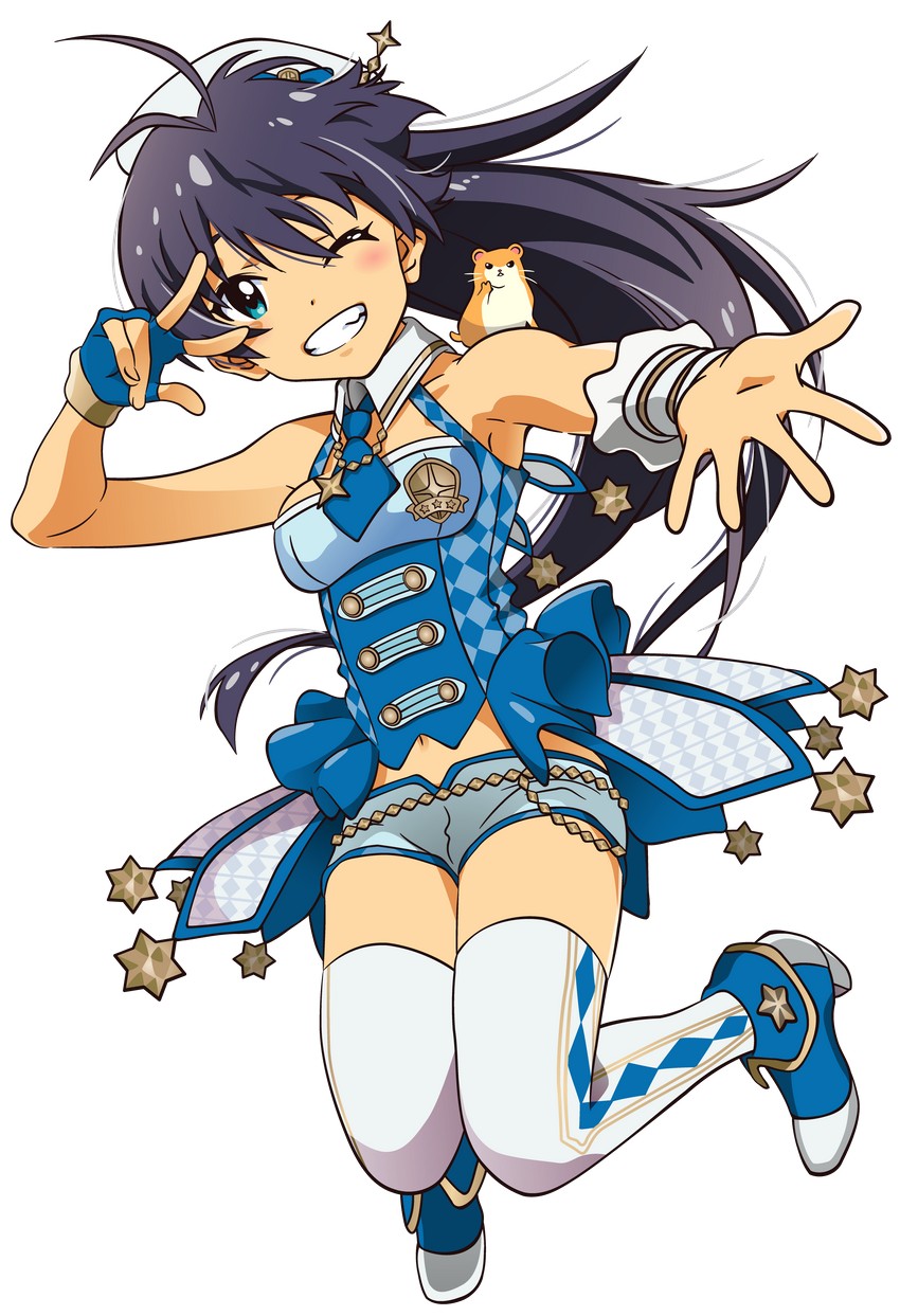 ganaha hibiki and hamuzou (idolmaster and 1 more) drawn by akizuki_ritchan