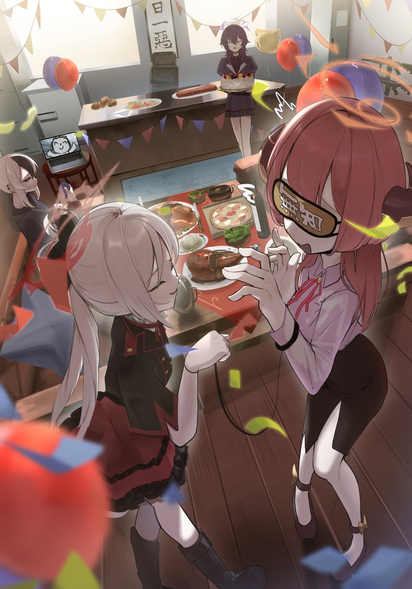 sensei, doodle sensei, kayoko, aru, mutsuki, and 1 more (blue archive) drawn by koutannkoburia