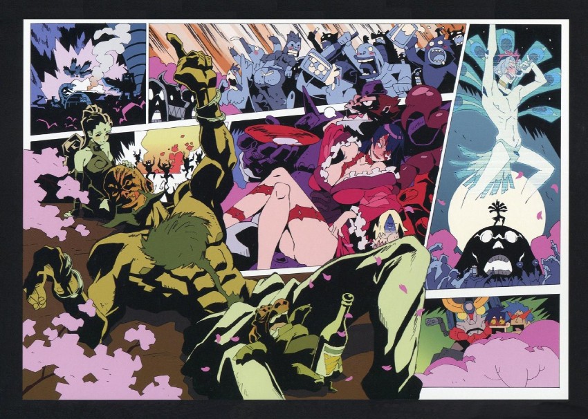 simon, kamina, viral, adiane, lordgenome, and 3 more (tengen toppa gurren lagann) drawn by imaishi_hiroyuki