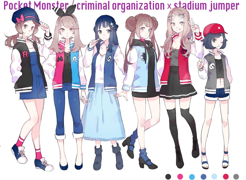 dawn, may, rosa, serena, selene, and 1 more (pokemon and 6 more) drawn by ygcn