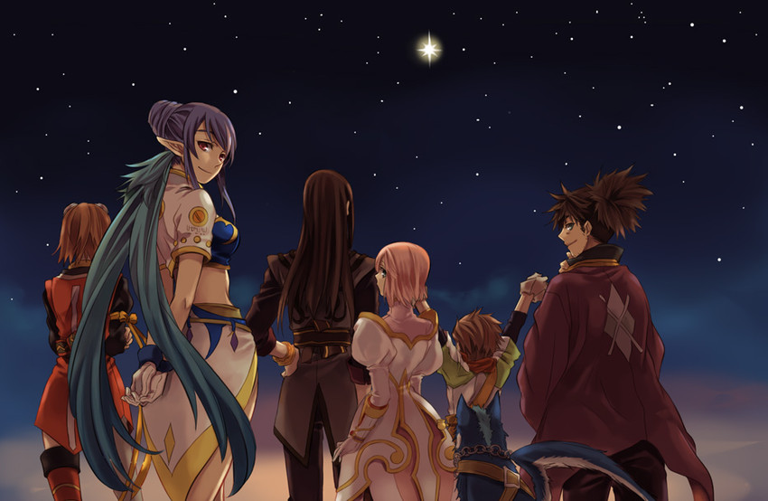 yuri lowell, estellise sidos heurassein, rita mordio, judith, raven, and 2 more (tales of and 1 more) drawn by miho_(mi)