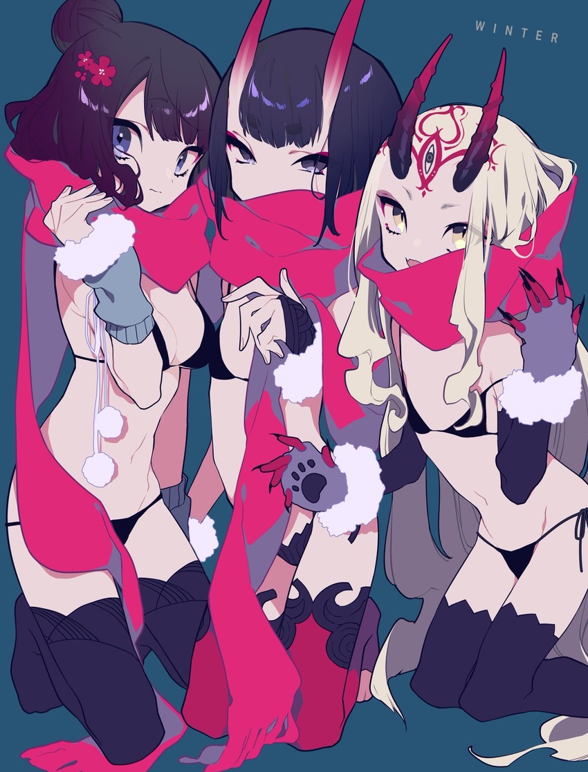 shuten douji, katsushika hokusai, and ibaraki douji (fate and 1 more) drawn by mochizuki_kei