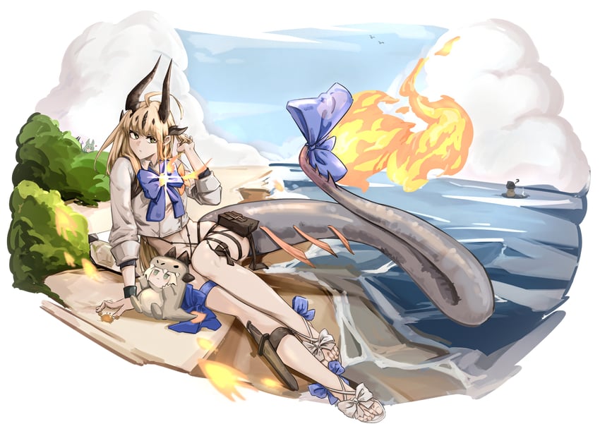doctor, reed, reed the flame shadow, and harmonie (arknights) drawn by icyheart