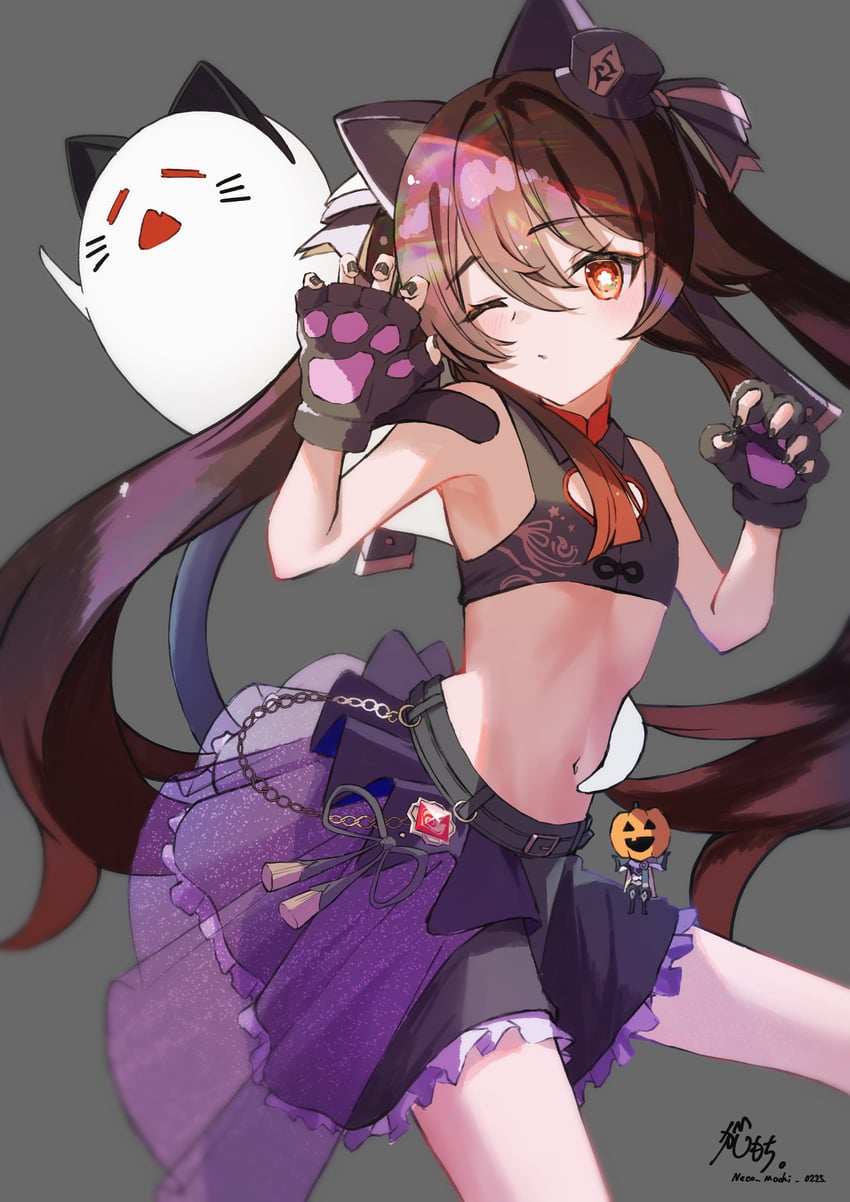 hu tao and boo tao (genshin impact) drawn by nekomochi