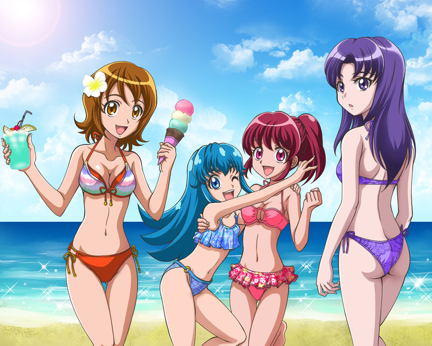 shirayuki hime, aino megumi, oomori yuuko, and hikawa iona (precure and 1 more) drawn by hanzou