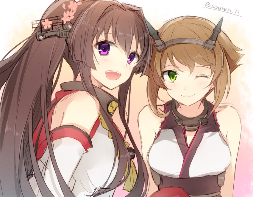 yamato and mutsu (kantai collection) drawn by hiiragi_souren