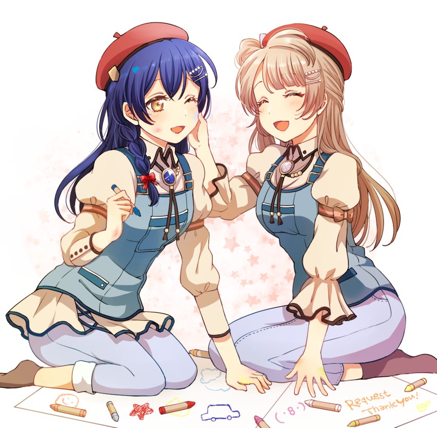 sonoda umi and minami kotori (love live! and 2 more) drawn by heru_(totoben)