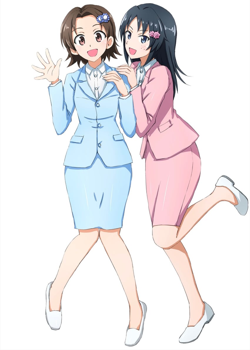 sawa azusa and yamagou ayumi (girls und panzer) drawn by omachi_(slabco)