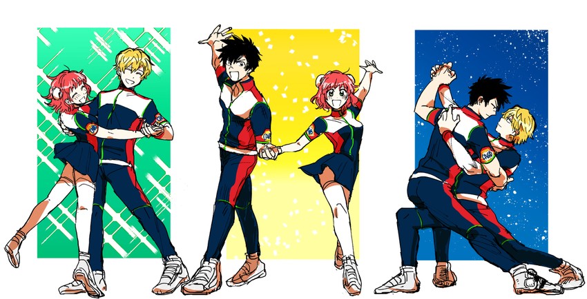 aries spring, kanata hoshijima, and charce lacroix (kanata no astra) drawn by ito_(xdr5)