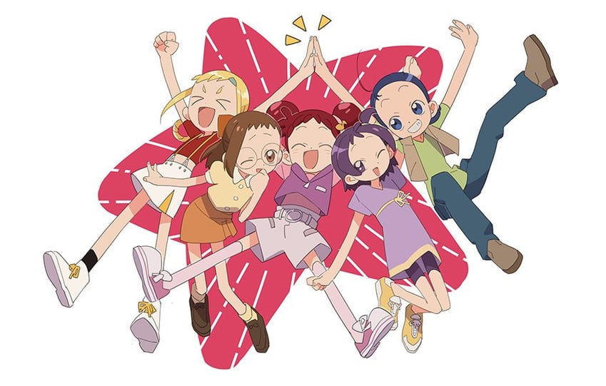harukaze doremi, segawa onpu, fujiwara hazuki, senoo aiko, and asuka momoko (ojamajo doremi) drawn by eda_(eeeeeeda119)
