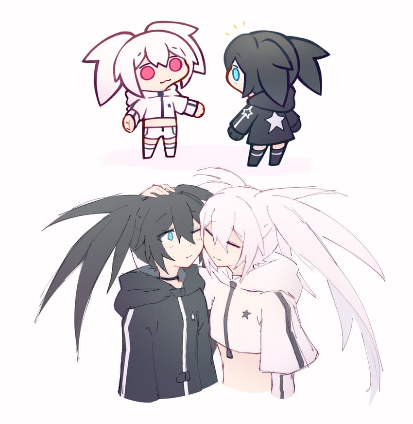 black rock shooter and white rock shooter (black rock shooter) drawn by mehyuew39