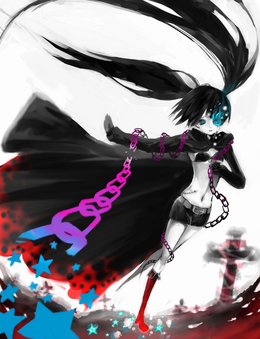 black rock shooter (black rock shooter) drawn by potetomayone_zu