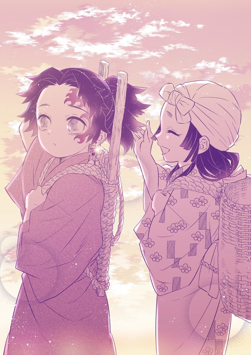 tsugikuni yoriichi and uta (kimetsu no yaiba) drawn by mintiaorion