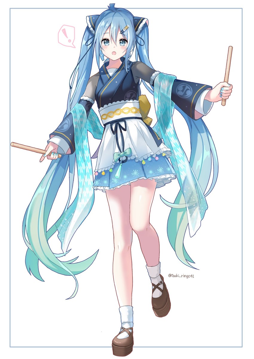 hatsune miku (vocaloid and 1 more) drawn by tsukiringo