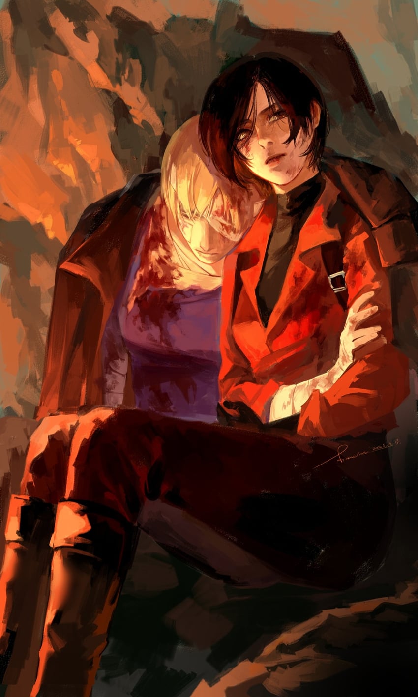leon s. kennedy and ada wong (resident evil) drawn by mofa_shuimu_jiang