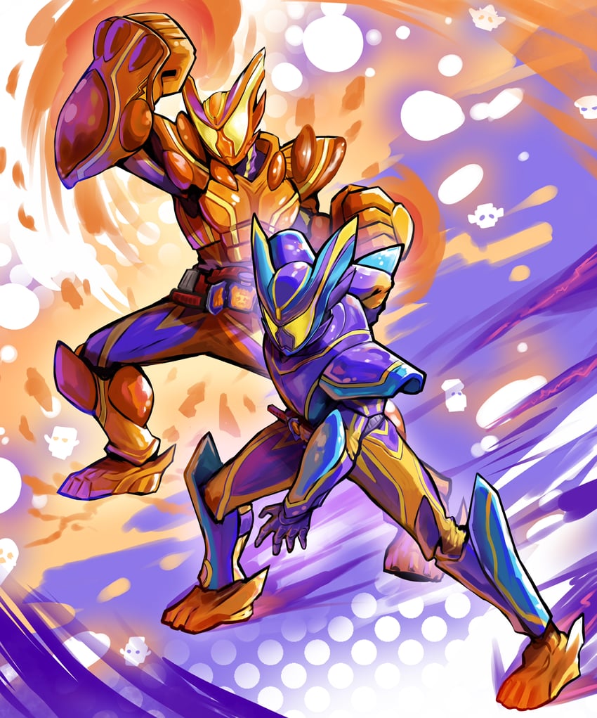 kamen rider gavv, gochizo, kamen rider gavv master mode, and kamen rider gavv over mode (kamen rider and 1 more) drawn by unique_(pixiv12704744)