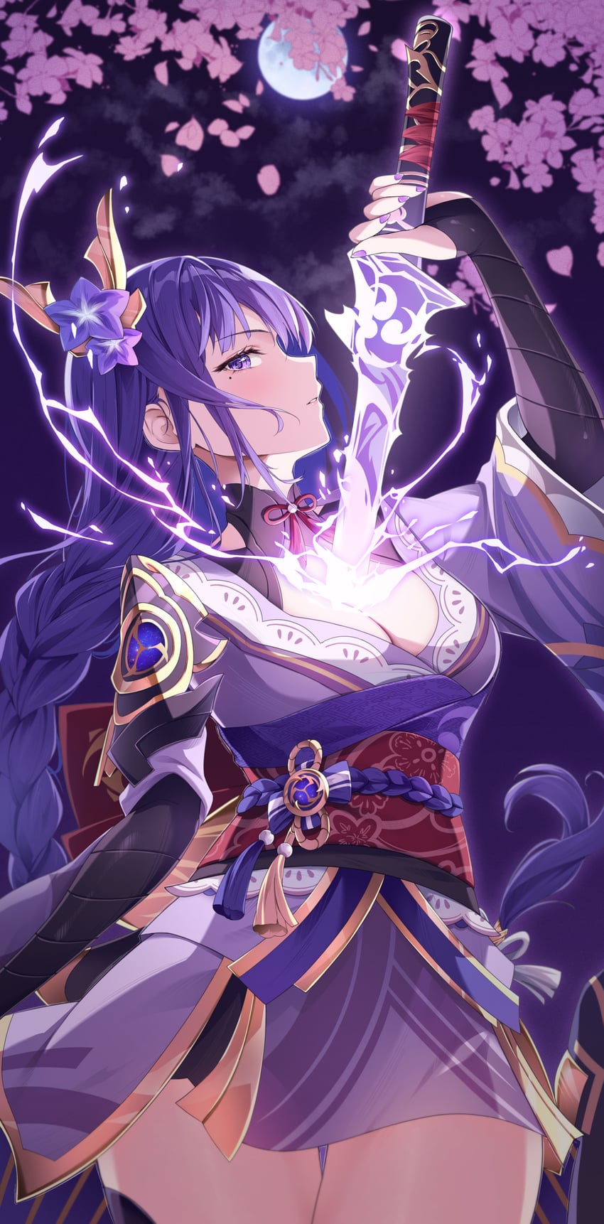 raiden shogun (genshin impact) drawn by iroha_(unyun)