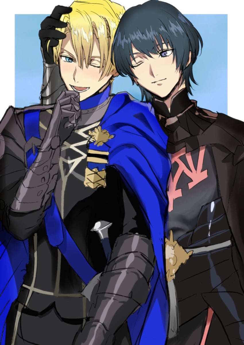 dimitri alexandre blaiddyd and male byleth (fire emblem and 1 more) drawn by yoshida_bd
