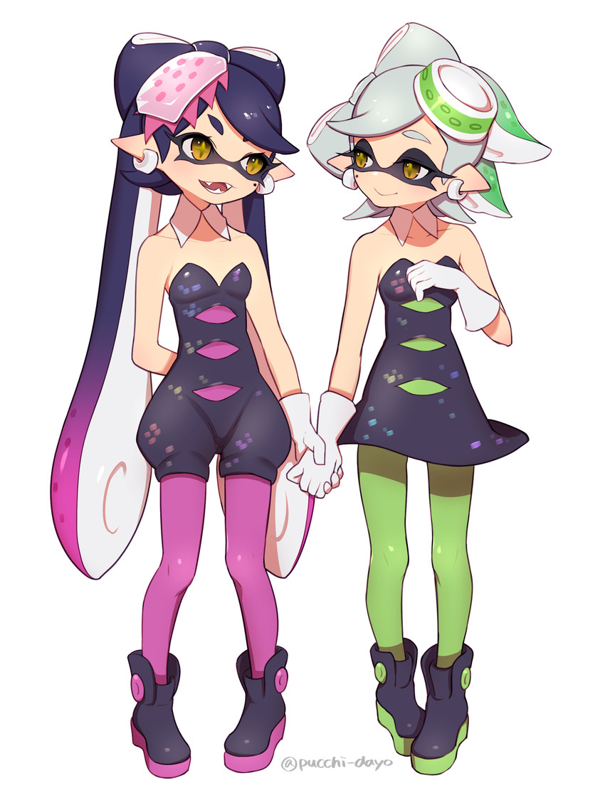 callie and marie (splatoon and 1 more) drawn by puchiman