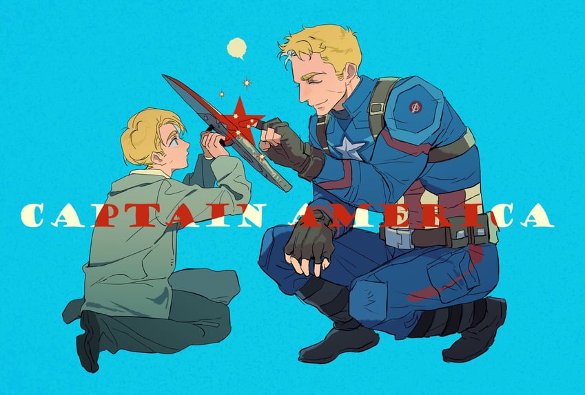 steve rogers and captain america (marvel and 2 more) drawn by yyrt_5210
