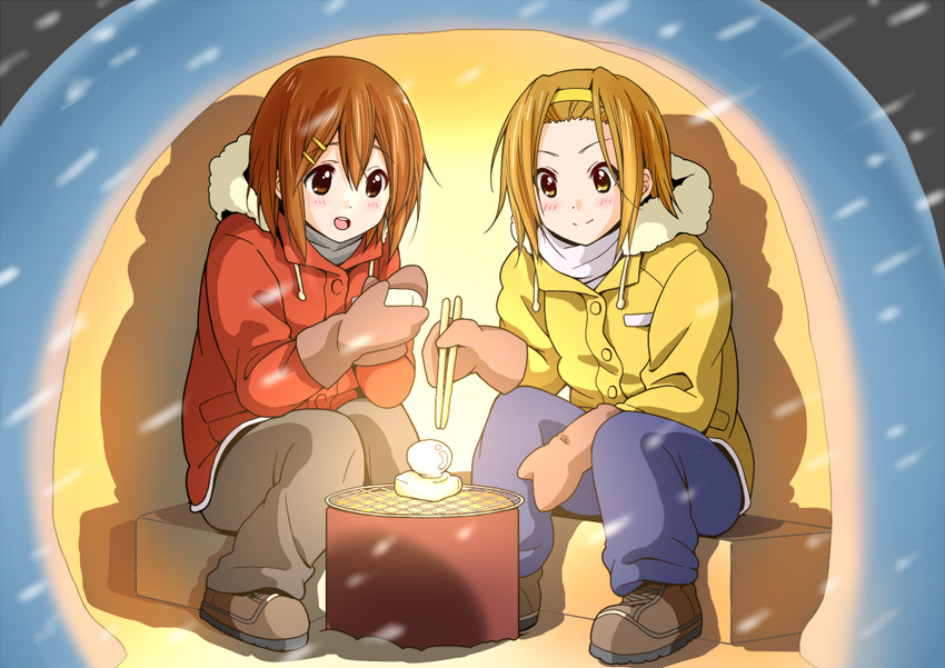 hirasawa yui and tainaka ritsu (k-on!) drawn by sawanatsu_mikan