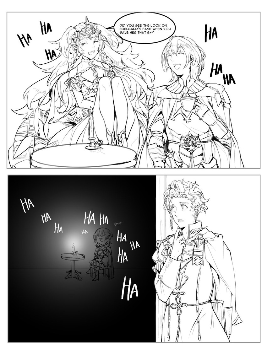 male byleth, claude von riegan, and sothis (fire emblem and 1 more) drawn by sakuremi
