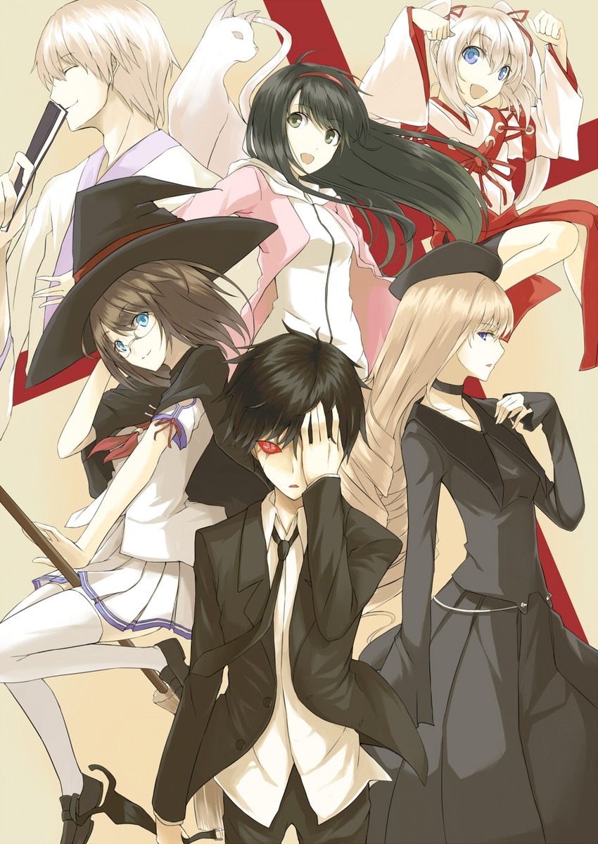 adilisia lenn mathers, honami takase ambler, katsuragi mikan, iba itsuki, kuroha manami, and 1 more (rental magica) drawn by kauto