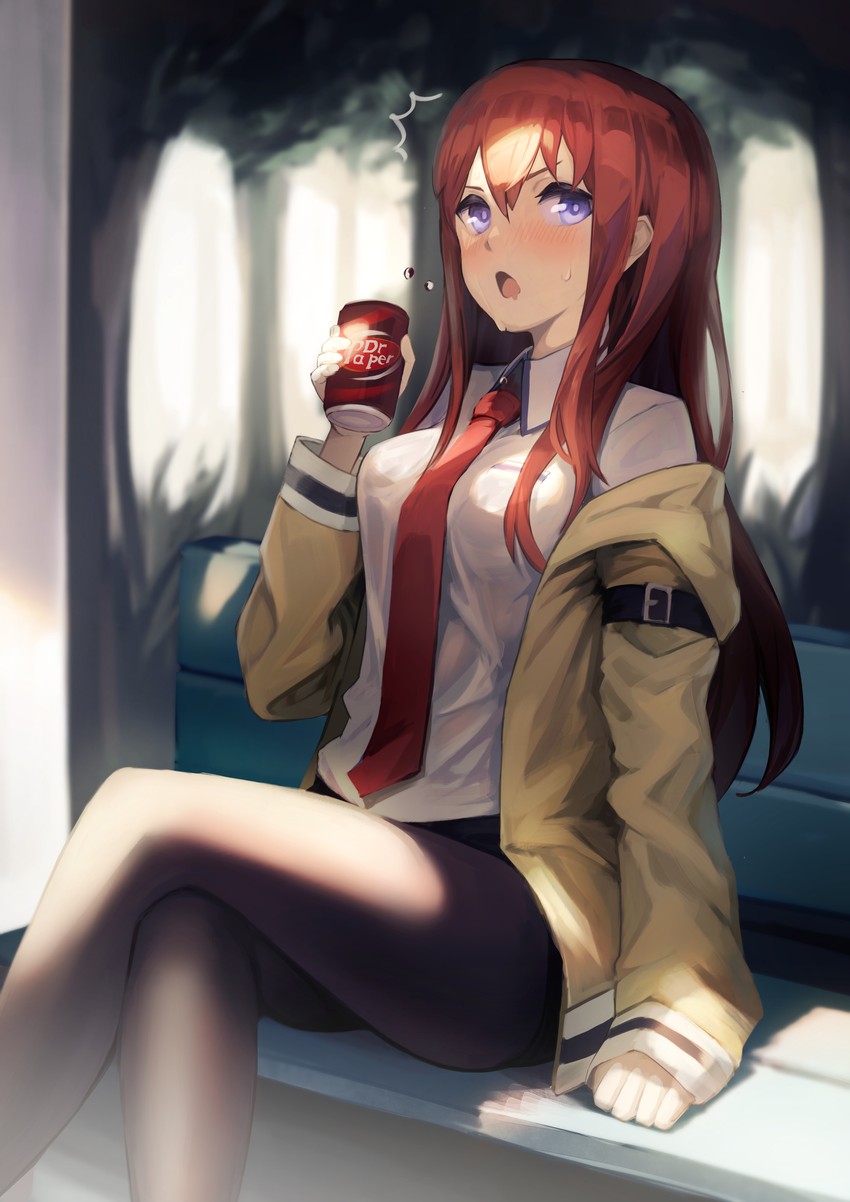 makise kurisu (science adventure and 1 more) drawn by hakusyokuto