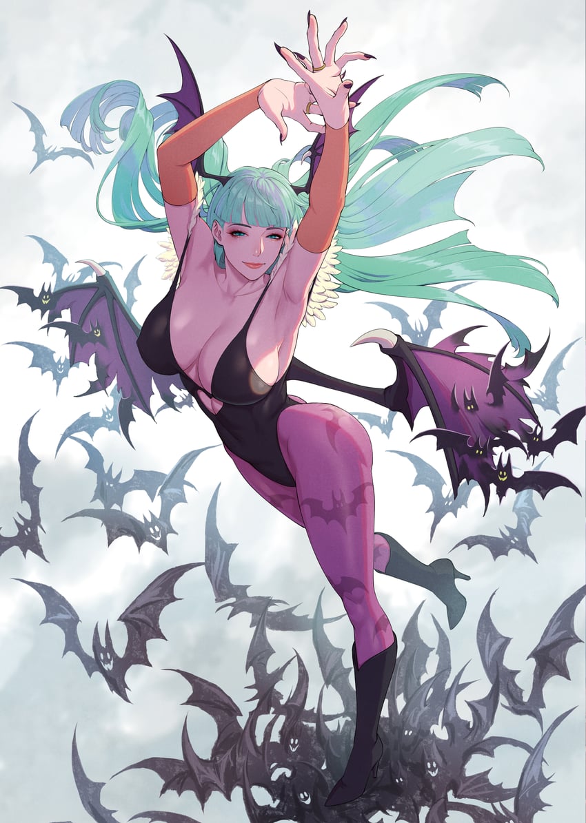 morrigan aensland (darkstalkers and 1 more) drawn by fujii_eishun