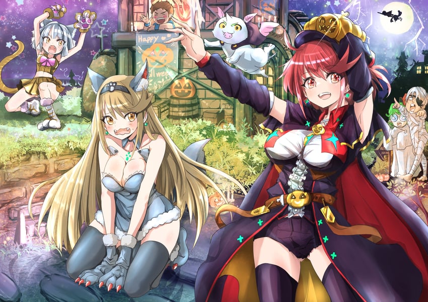 pyra, mythra, nia, rex, poppi, and 4 more (xenoblade chronicles and 1 more) drawn by sofusan1526